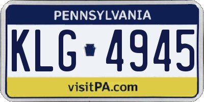 PA license plate KLG4945