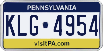 PA license plate KLG4954