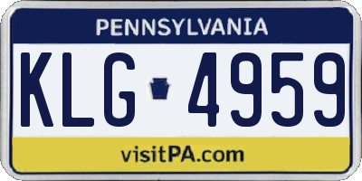 PA license plate KLG4959