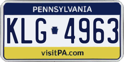 PA license plate KLG4963