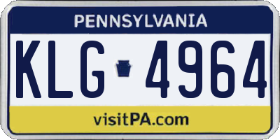 PA license plate KLG4964