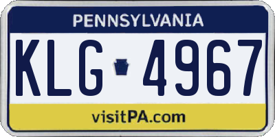 PA license plate KLG4967