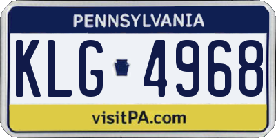 PA license plate KLG4968
