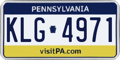PA license plate KLG4971