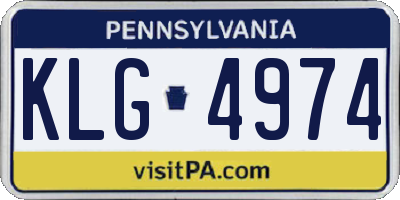 PA license plate KLG4974