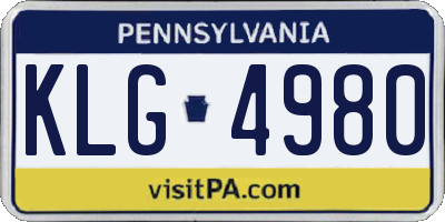 PA license plate KLG4980