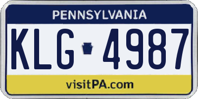 PA license plate KLG4987