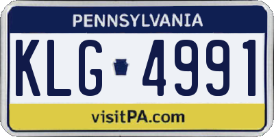 PA license plate KLG4991