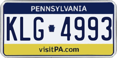 PA license plate KLG4993