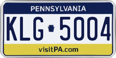 PA license plate KLG5004