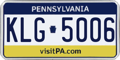 PA license plate KLG5006