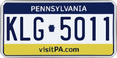 PA license plate KLG5011