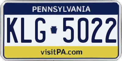 PA license plate KLG5022