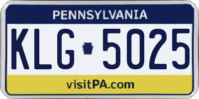 PA license plate KLG5025