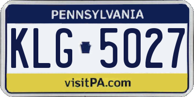 PA license plate KLG5027