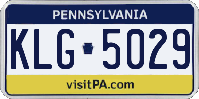 PA license plate KLG5029