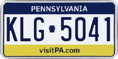 PA license plate KLG5041
