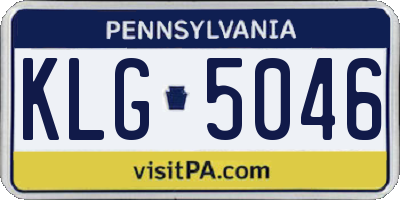 PA license plate KLG5046