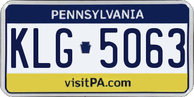 PA license plate KLG5063