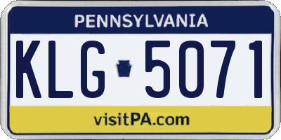 PA license plate KLG5071