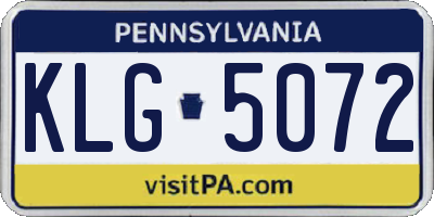 PA license plate KLG5072