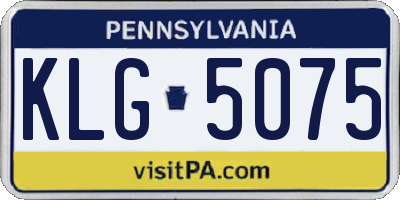 PA license plate KLG5075