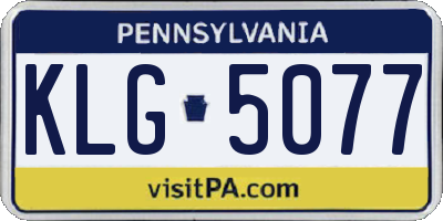 PA license plate KLG5077