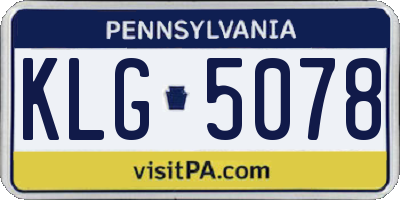 PA license plate KLG5078
