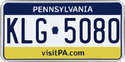 PA license plate KLG5080