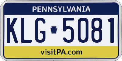 PA license plate KLG5081