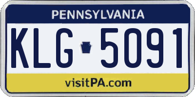 PA license plate KLG5091