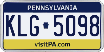 PA license plate KLG5098