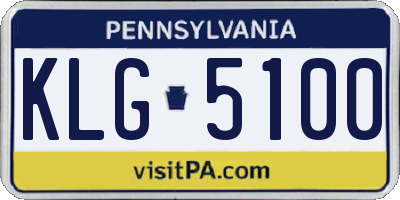 PA license plate KLG5100