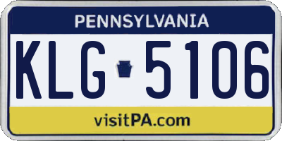 PA license plate KLG5106