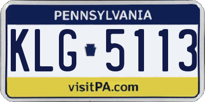 PA license plate KLG5113
