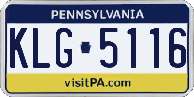 PA license plate KLG5116