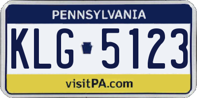 PA license plate KLG5123