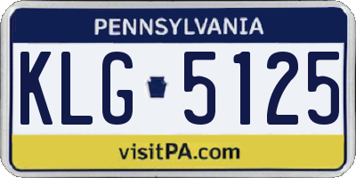 PA license plate KLG5125