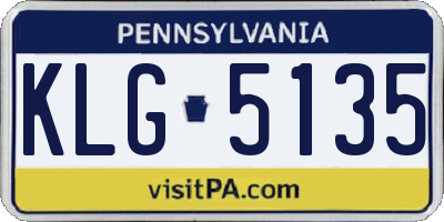 PA license plate KLG5135