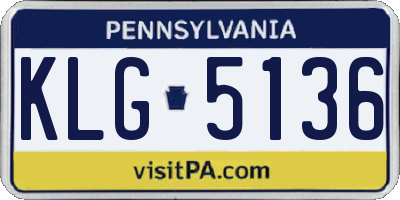 PA license plate KLG5136