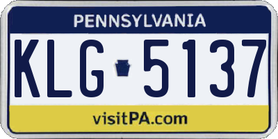 PA license plate KLG5137