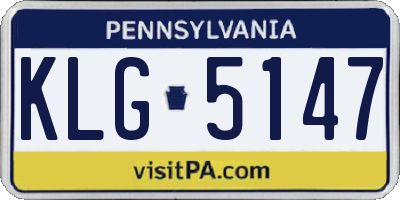 PA license plate KLG5147