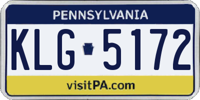 PA license plate KLG5172