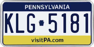 PA license plate KLG5181