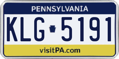 PA license plate KLG5191