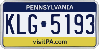 PA license plate KLG5193
