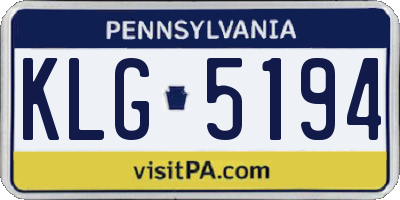 PA license plate KLG5194
