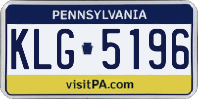 PA license plate KLG5196