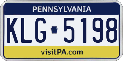 PA license plate KLG5198