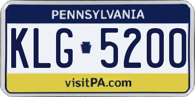 PA license plate KLG5200